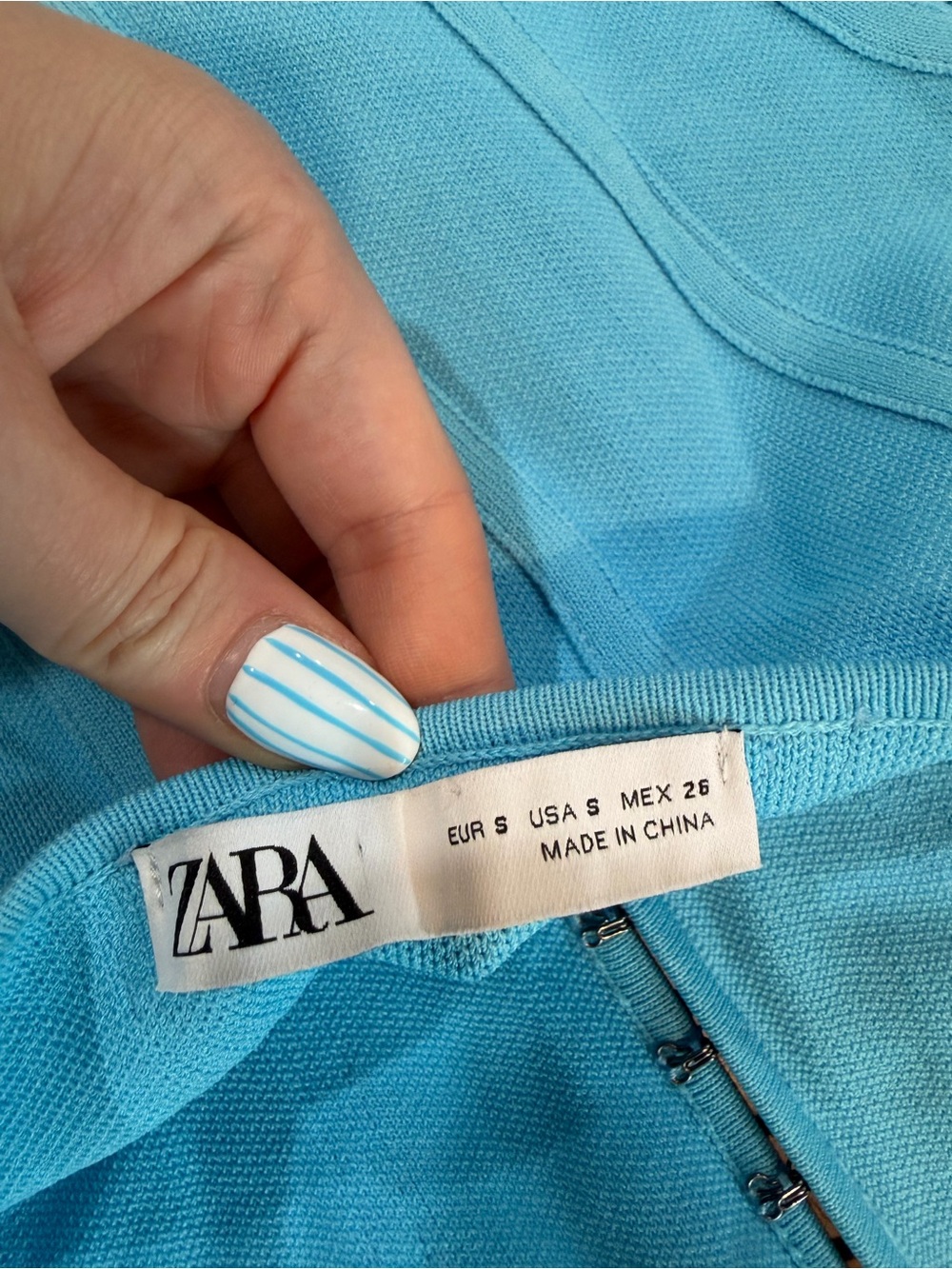 Zara Light Blue Off-Shoulder Corset Top - Picture 4 of 4